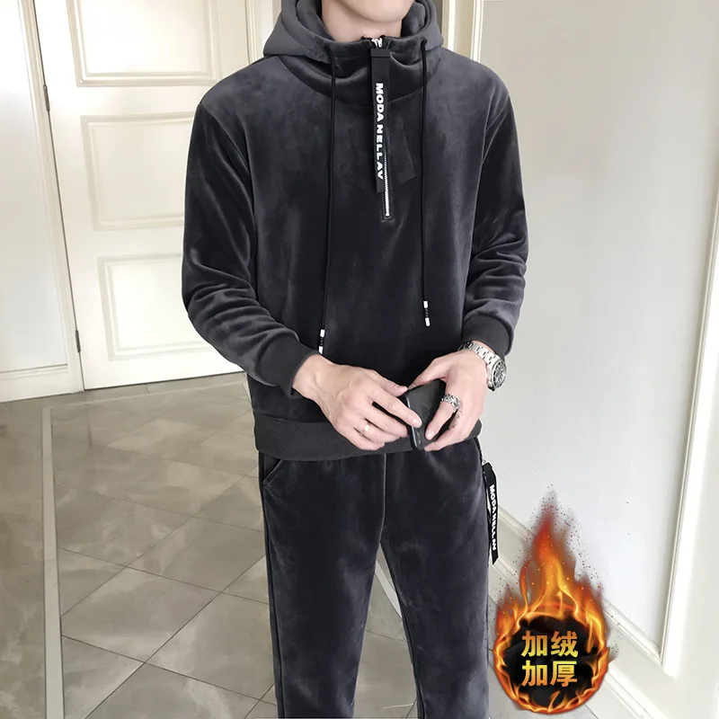 

3pcs/Set Running Sports Suit Thickening Velvet Super Warm Soft Sportswear Sport Suit Winter Running Set Man 148