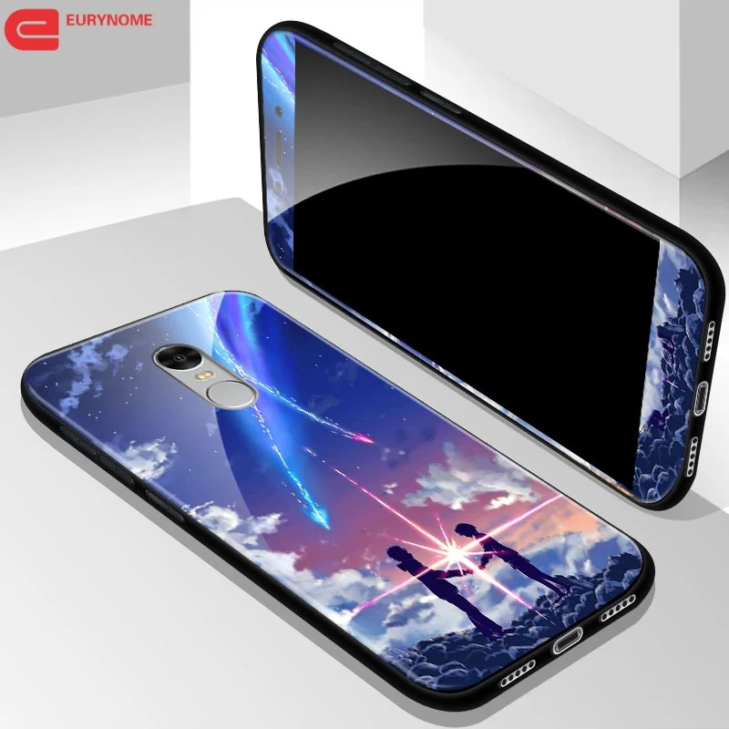 

Tempered Glass Case For Xiaomi Redmi Note 4x MI 8 Lite Cartoon Cover Glass Film Case for Xiaomi MI 8 Lite Redmi Note 4x Case