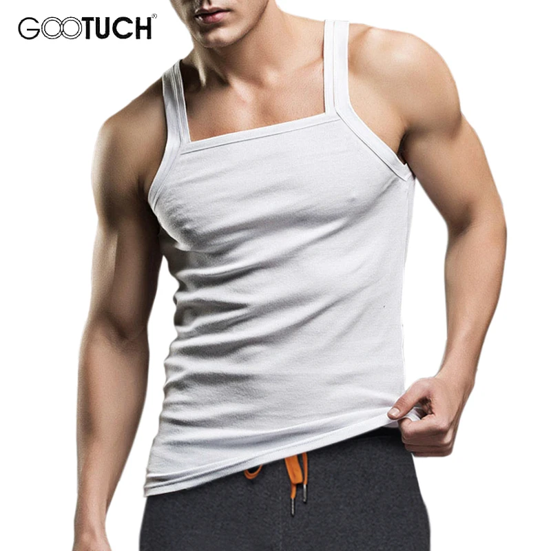 

Mens Tanks Top Tees Men Vest Fashion Square Neck Singlet Cotton Tank Fanila Masculina Plus Size Fitness Sleeveless Shirt 2496