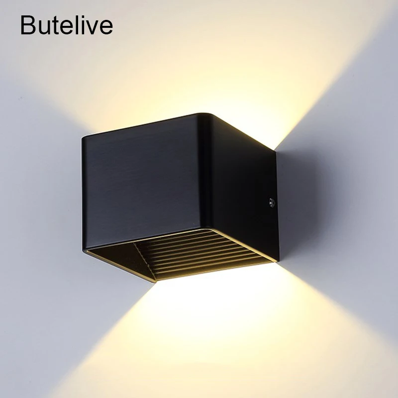 

LED Wall Lamp Square Box Wall Light Bedroom Bedside Wandlamp Modern Vanity Mirror Light Aluminium Loft Stair Light Lampara Pared