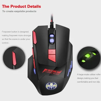 

KuWFi 8D Wired Gaming Mouse Ergonomic Design 6800DPI 7Gears Optical Mice