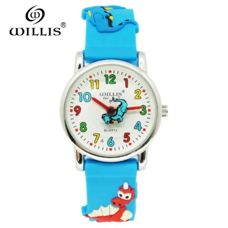 WILLIS Brand Waterproof Kids Watch Children Dinosaur 3D Cartoon Silicone Watches Quartz clock Fashion Casual Relogio Watch afbeelding