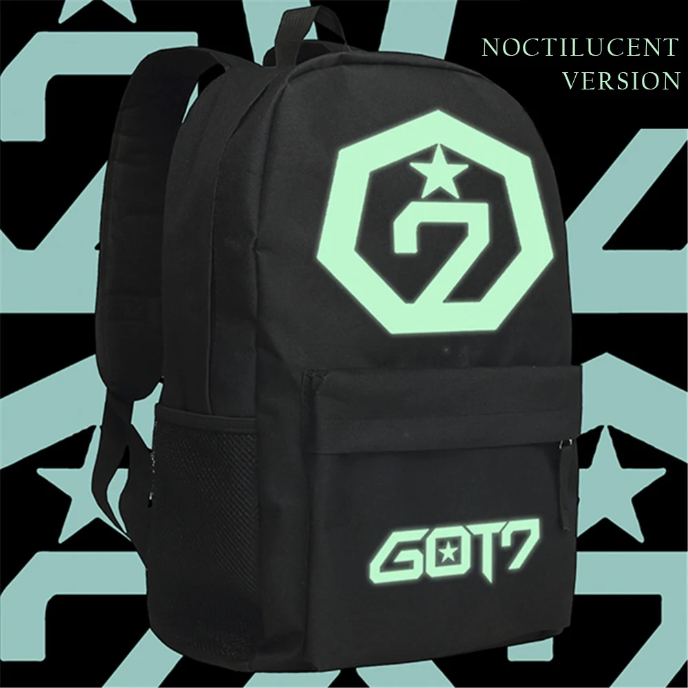 

Zshop Singer GOT7 Backpack Light in Dark Just Right Teenage Boys Shoulder Bag High Scholl Students Bookbag School Backpack