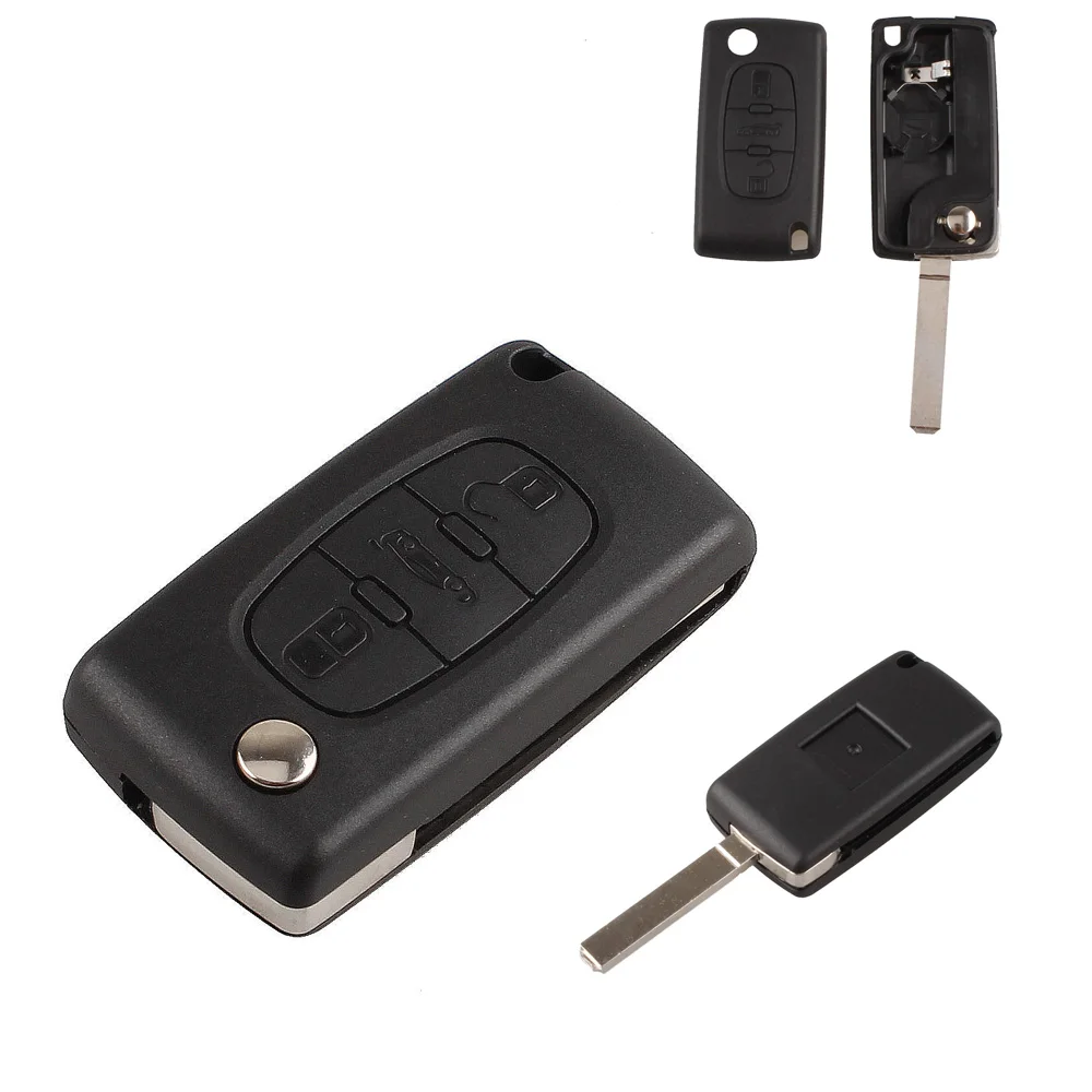 

Car 3 Button FOB Remote Key CASE Uncut Blade for 107 207 307 407 308 407 607