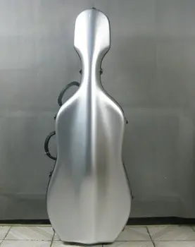 

Hard 4/4 bright gray fiberglass cello hard case #6702
