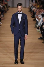 Costume Homme Mariage 2016 Custom Made Fashion Navy Blue Men Slim Suits Tuxedo Wedding Suits Groom Suits Formal Evening Suits