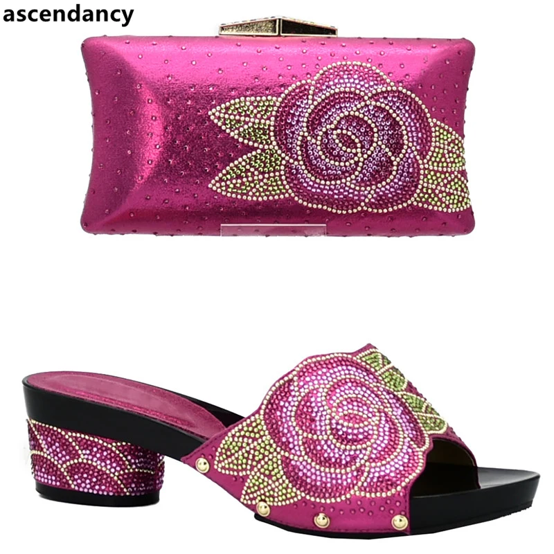 

Latest Italian Shoes with Matching Bags 2018 Italian Designer Shoes and Bags Matching Set Decorated with Rhinestone Party Shoes