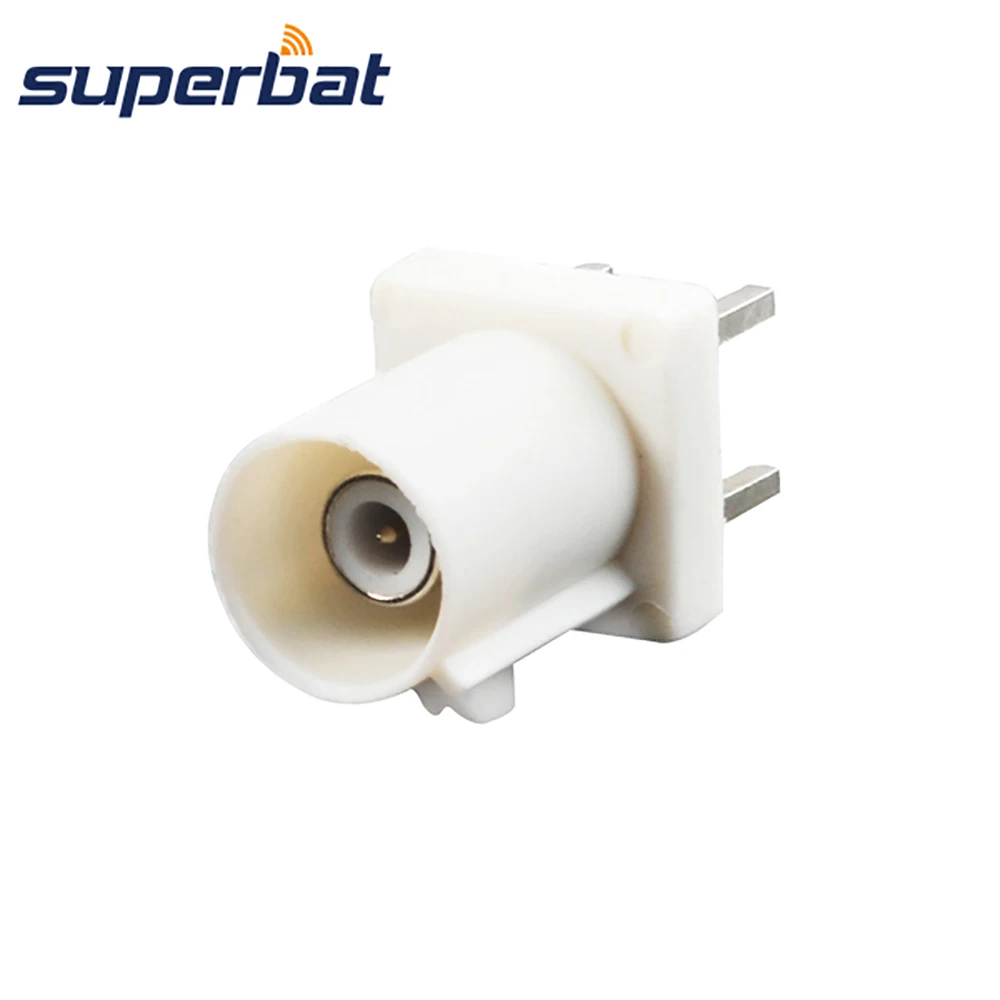 

Superbat Fakra B White/9001 Male Plug PCB Mount Straight Connector for Radio With Phantom for Cable RG316 RG174 LMR100