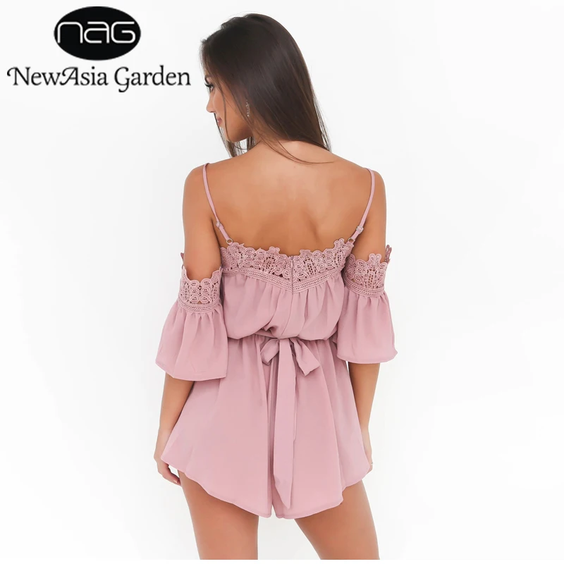 off shoulder jumpsuit kort