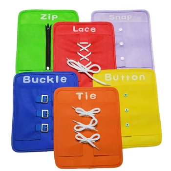 

Button ZIP Snap Buckle Lace Tie Hanging set Kids educational toy