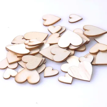 

15-28mm Natural Wooden Heart Scrapbooking Carft for Home Decoration 100pcs MT0587
