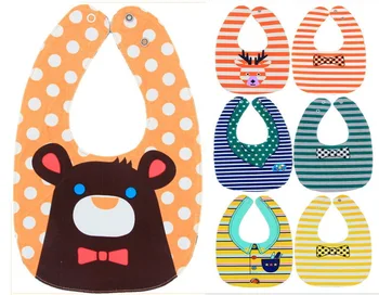 

DHL 500pcs Double-sided 4 layers Baby Cartoon Animal Baby Eating Clothes Toddler baby apron Slabber Baby Bibs Burp Cloth Scarf