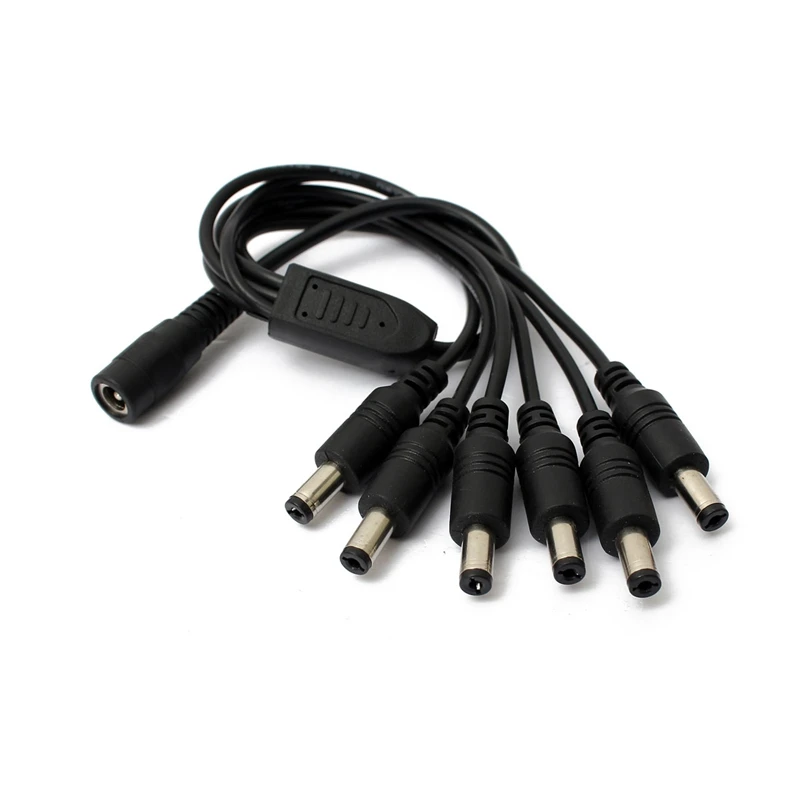 

5.5 x 2.1mm DC Power Jack Splitter Adapter Connector Cable 1 DC Female To 2 4 5 6 8 Male plug For CCTV Camera LED Strip Lighting