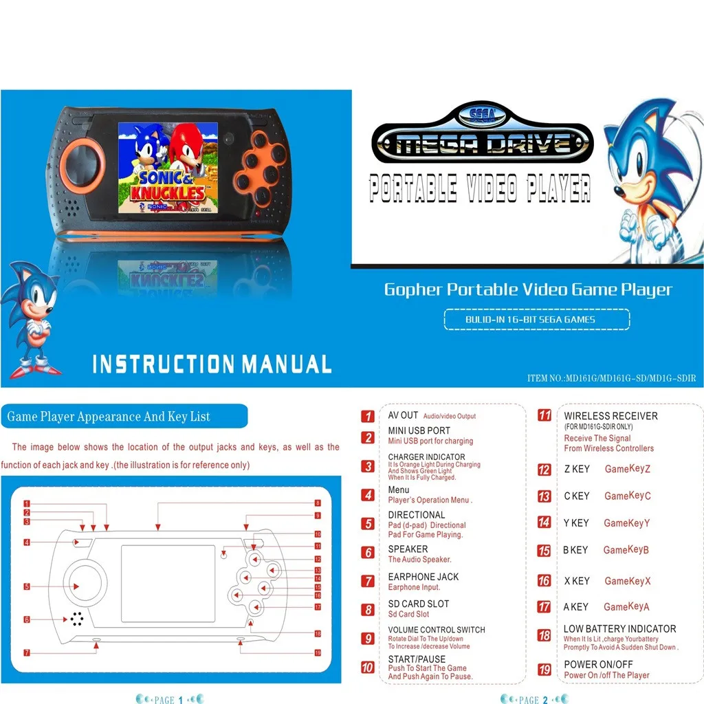 MD16 симулятор 3 дюймов игровых консолей sega 16BT ручной PVP PXP FC sega игра