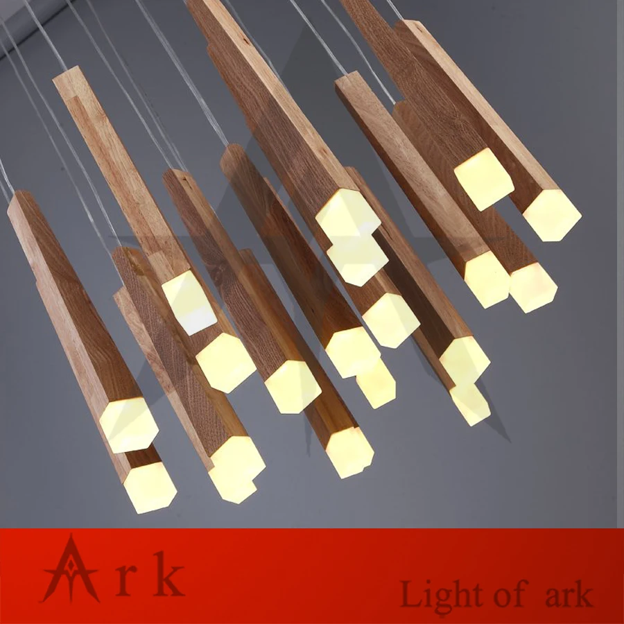 

40CM Contracted modern Multilayer ball wood Restoring ancient ways socket pendant lamp lights A globe Hanging chandelier