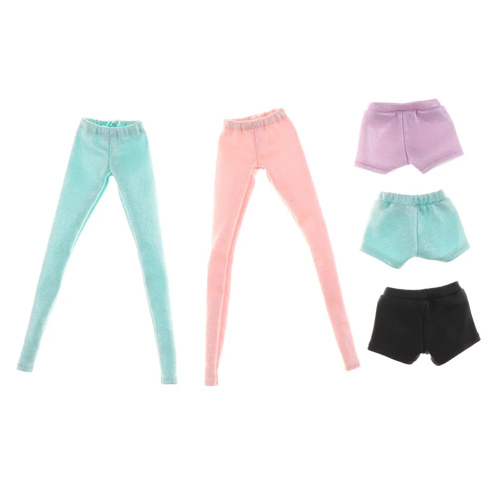 1set Elastic Leather Bottoms Pants Trousers For  Doll Clothes Fashion Outfit For 1/6 BJD Dolls Accessories