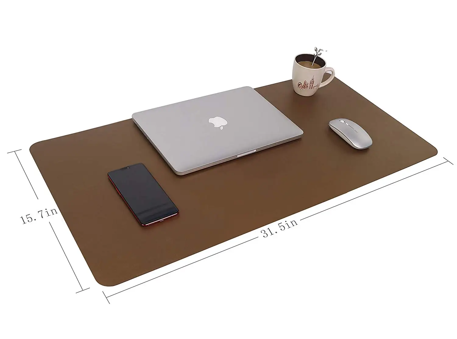 Multifunctional Office Desk Pad, 40*80cm Ultra Thin Waterproof PU Leather Mouse Pad, Dual Use Desk Writing Mat for Office/Home