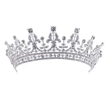 

Luxury Wedding Bridal Crystal Tiara Crowns Princess Queen Pageant Prom Rhinestone Veil Tiara Headband Wedding Hair Accessory