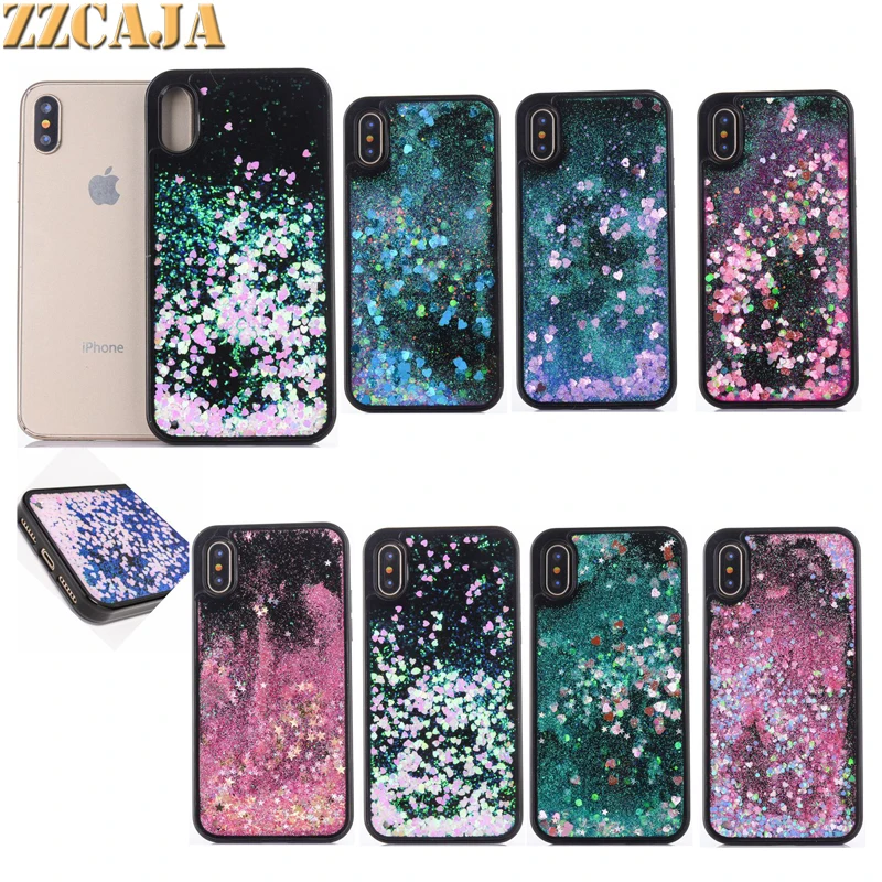 Роскошный блестящий чехол ZZCAJA для iPhone X с блестками и жидкими 6S 7 8 Plus | Мобильные