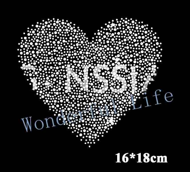 

Free Shipping Sweet heart design heat transfer rhinestone Motif hotfix rhinestone for garment