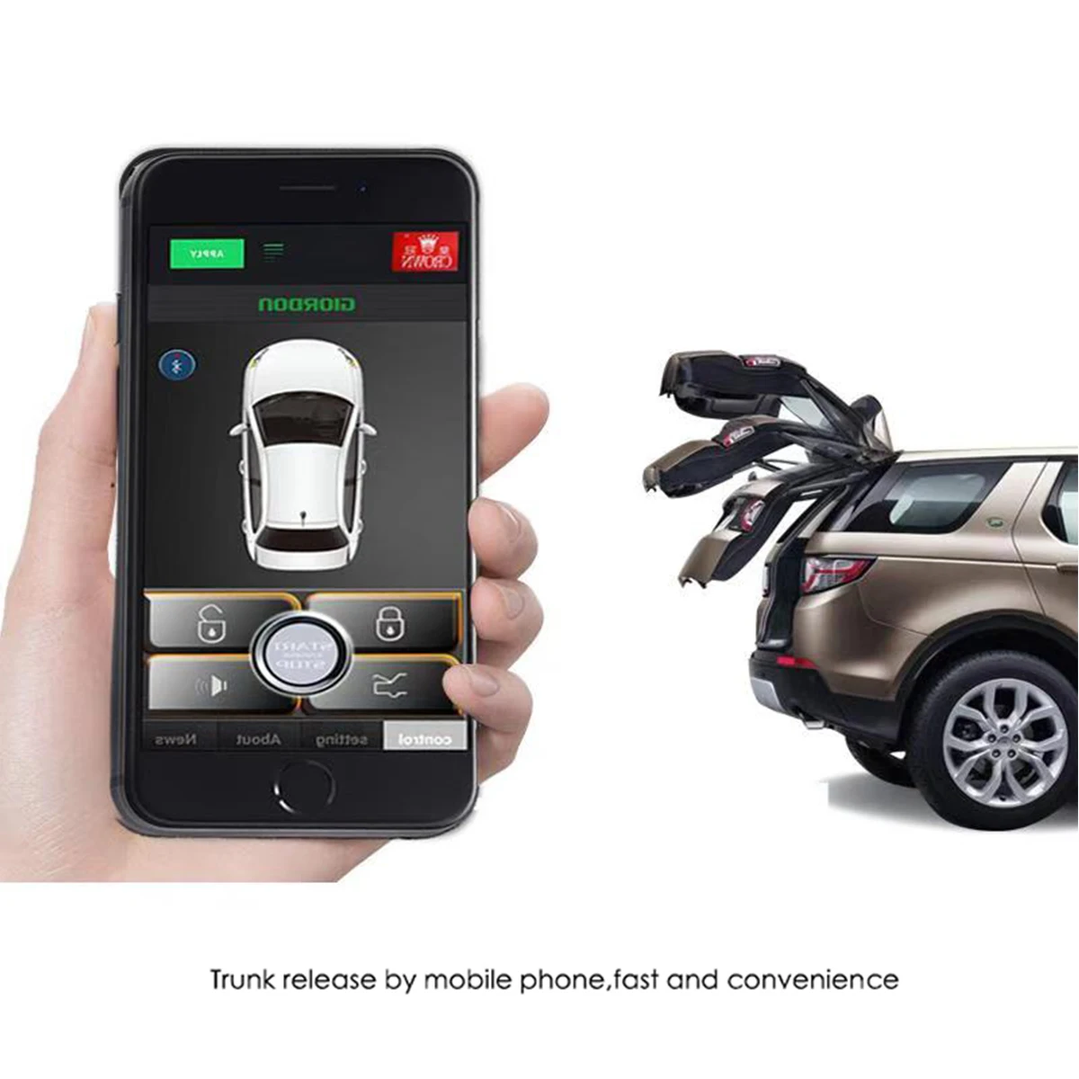  MACTAK SmartPhone Control PKE Car Alarm System Kit Smart Passive Auto Central Locking Car Door Keyl