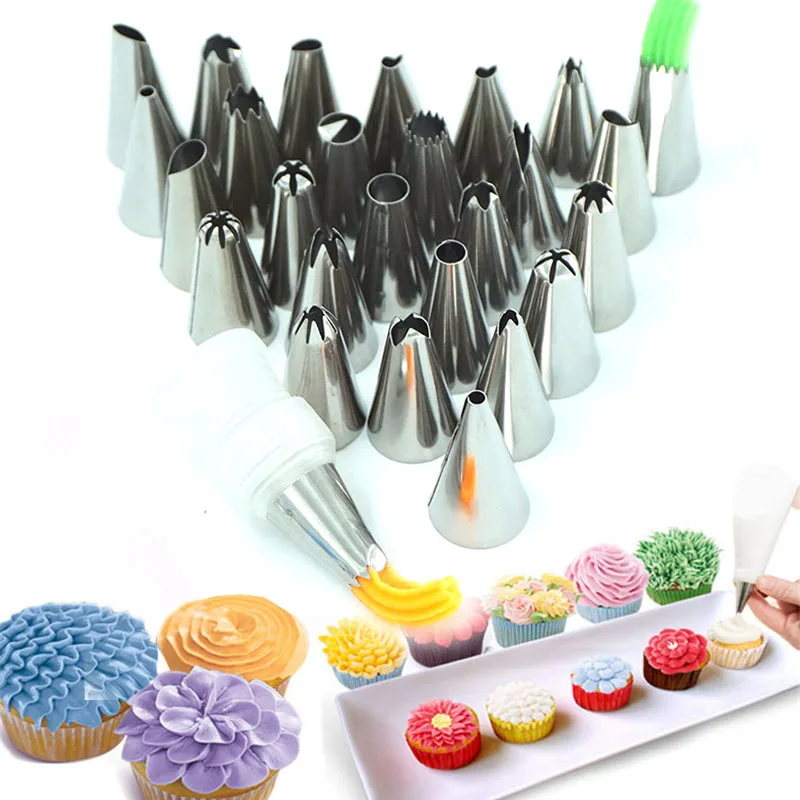 24pcs/sets Cupcake Pastry Nozzles Icing Piping Tools Cake ...