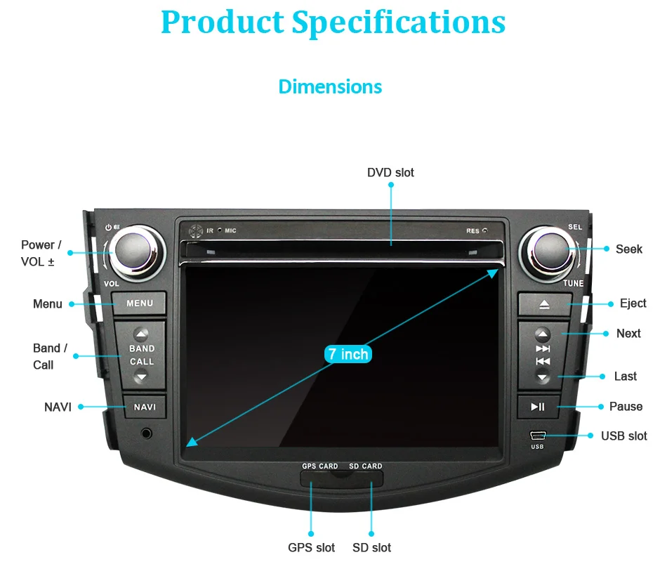 Flash Deal Eunavi 2 Din 7 Inch Car DVD Player For TOYOTA RAV4 2006 2007 2008 2009 2010 2011 With GPS Navigation BT Radio FM/AM RDS Maps DVR 18