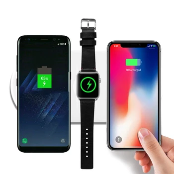 

Besegad 3 in 1 QI Fast Charging Phone Wireless Charger Stand Holder Pad for Apple Watch iPhone X 8 Plus Samsung Galaxy S9 Plus