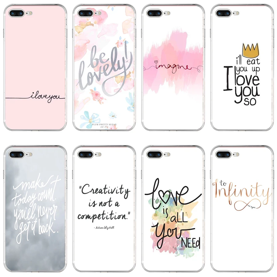 

58H Proverb Phrase Motto Soft TPU Silicone Cover Case For Apple iPhone 6 6s 7 8 plus Case