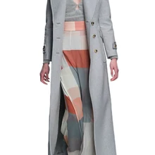 Большие размеры 2XL! новое зимнее женское кашемировое длинное пальто модное Шерстяное приталенное однобортное шерстяное пальто