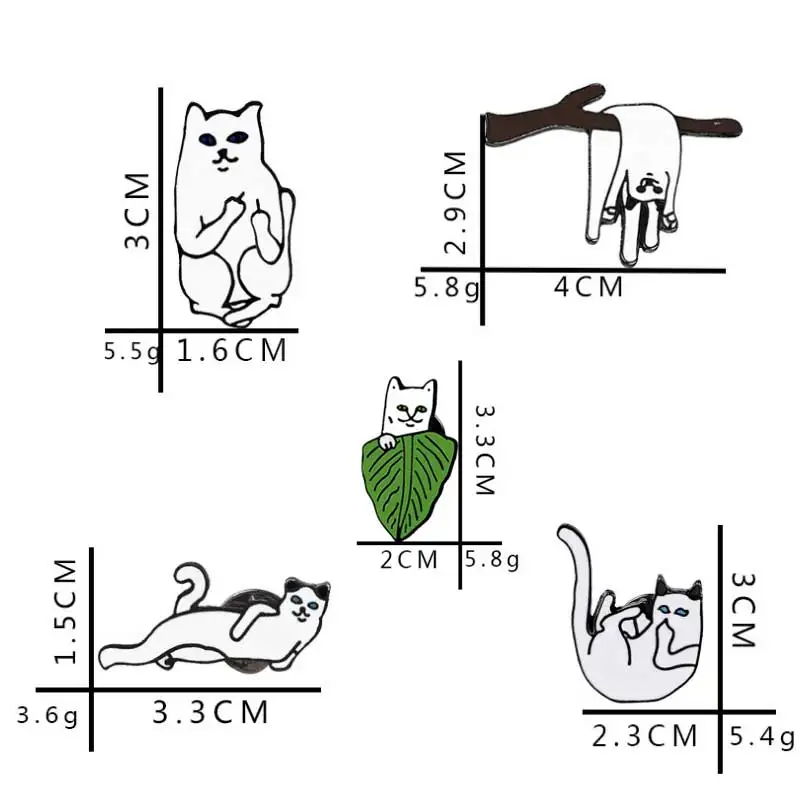 Белая кошка, брошь, эмалированная Пряжка, мультфильм, металлические броши, пальто, куртка, значок, милая креативная поза, разные котята, дети, девочка, мальчик