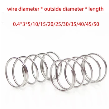 

10pcs 304 stainless steel spring pressure spring short compression valve spring diameter 0.4* outside diameter 3* length 5-50