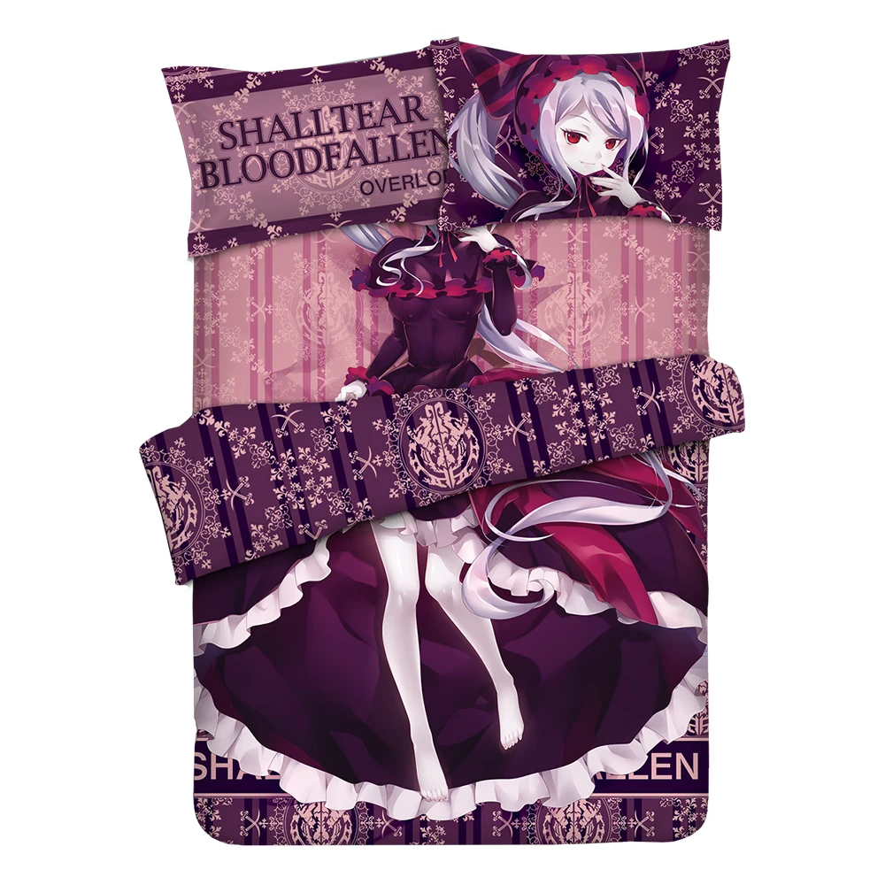 Overlord shalltear bloodfallen постельное белье с аниме простыни комплекты постельного белья покрывало наволочка чехол 4 шт