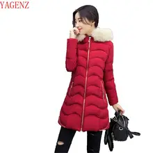 Высокое качество Топы Женские базовые пальто новая Корейская версия с капюшоном зимняя куртка пальто студенческий темперамент теплая хлопковая одежда 795