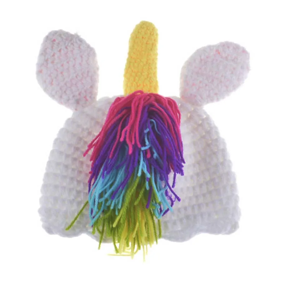 Crochet Unicorn Costume Outfit Newborn Rainbow Unicorn Photography Prop Baby Hat and Diapre Cover Set Infant Shower Gift (6)