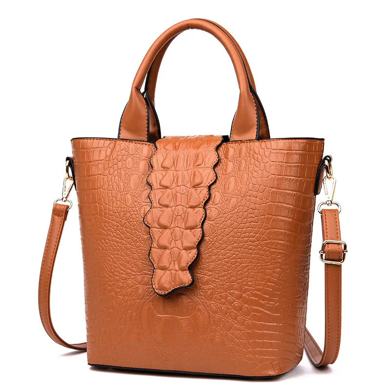 Новое поступление, женская сумка с крокодиловым узором, новая модная высококачественная повседневная сумка-мессенджер на плечо, женские сумки - Цвет: Brown