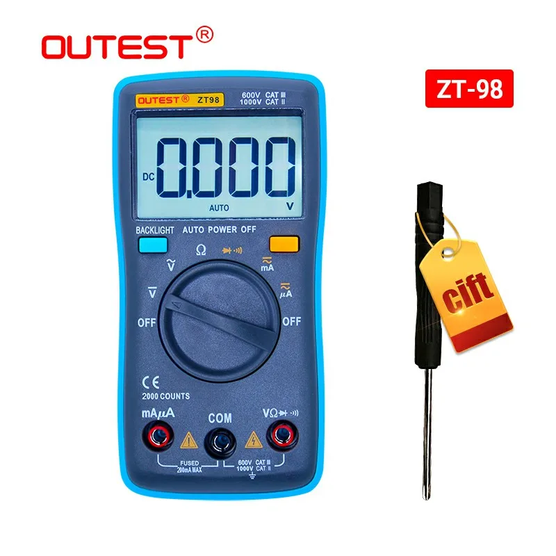 

OUTEST Digital Multimeter 6000 Counts AC/DC digital ammeter voltmeter Multimetro electronic measurement instruments Auto/manual