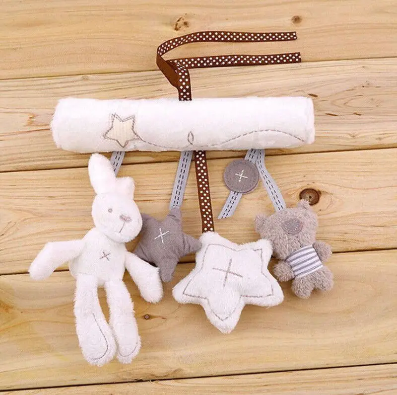 Креативная детская колыбель, милый кролик, детская музыкальная подвесная кровать, безопасное сиденье, плюшевая игрушка, ручной Колокольчик, многофункциональные плюшевые игрушки