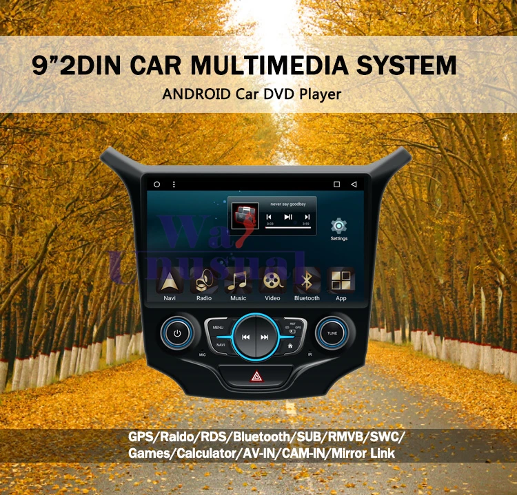 Clearance Autoradio Octa Core 9" Android 8.1 Car GPS Navigation Radio Multimedia Player For Chevrolet CRUZE 2015 Stereo With BT WIFI  Maps 1