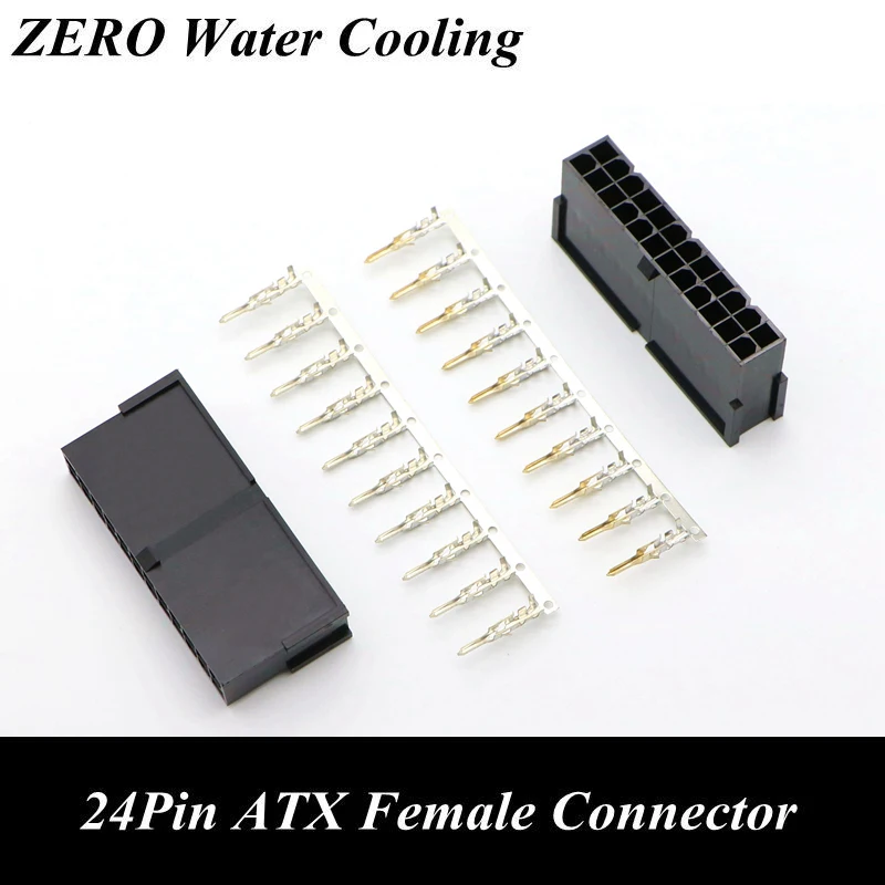 4.2mm 5559 CPU 24Pin ATX Female Connector with 25pcs Terminal Pins for PC Modding.
