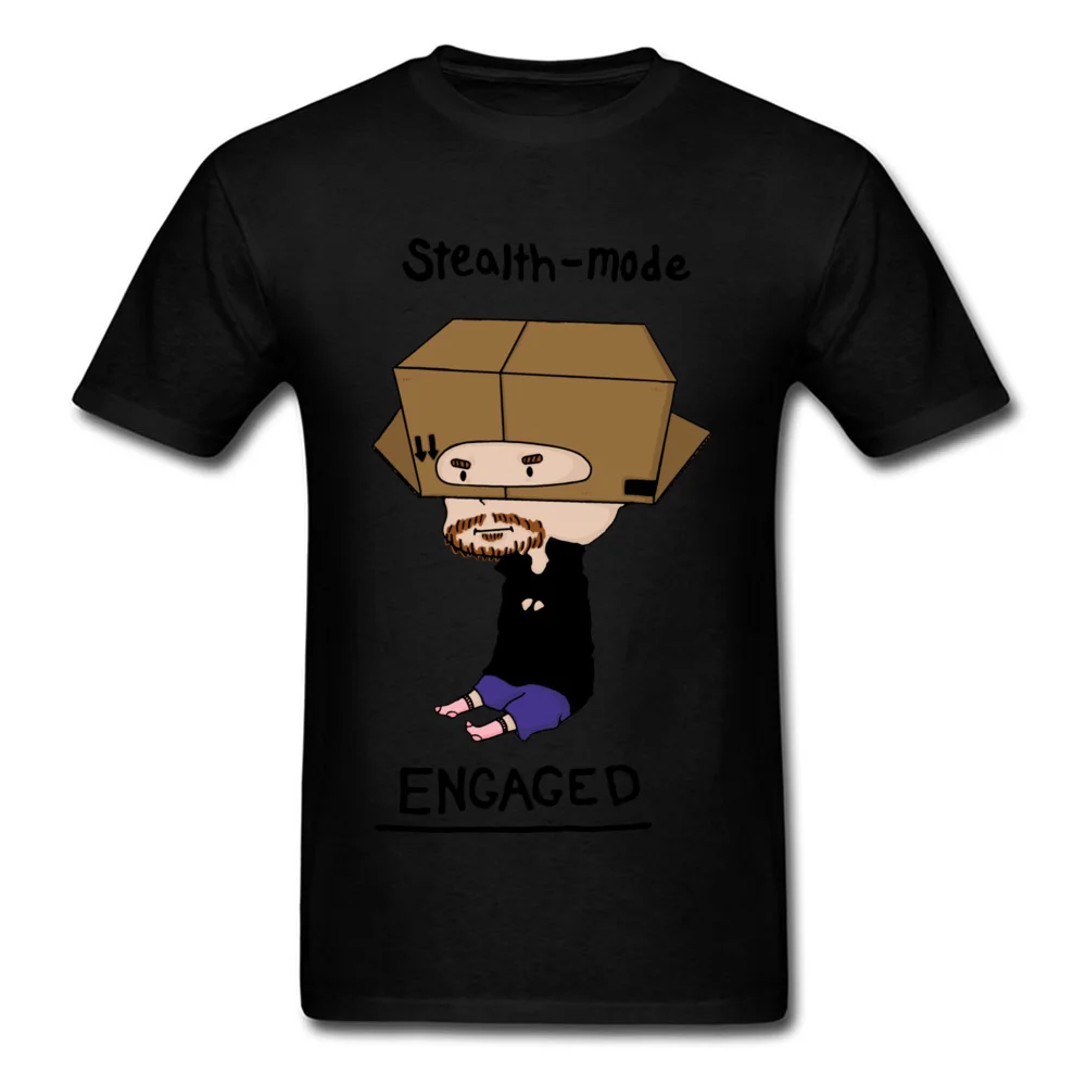 Tops Shirt The Box Ninja Sweatshirts Summer/Autumn On Sale Design Short Sleeve 100% Cotton Crew Neck Student T-shirts Design The Box Ninja black