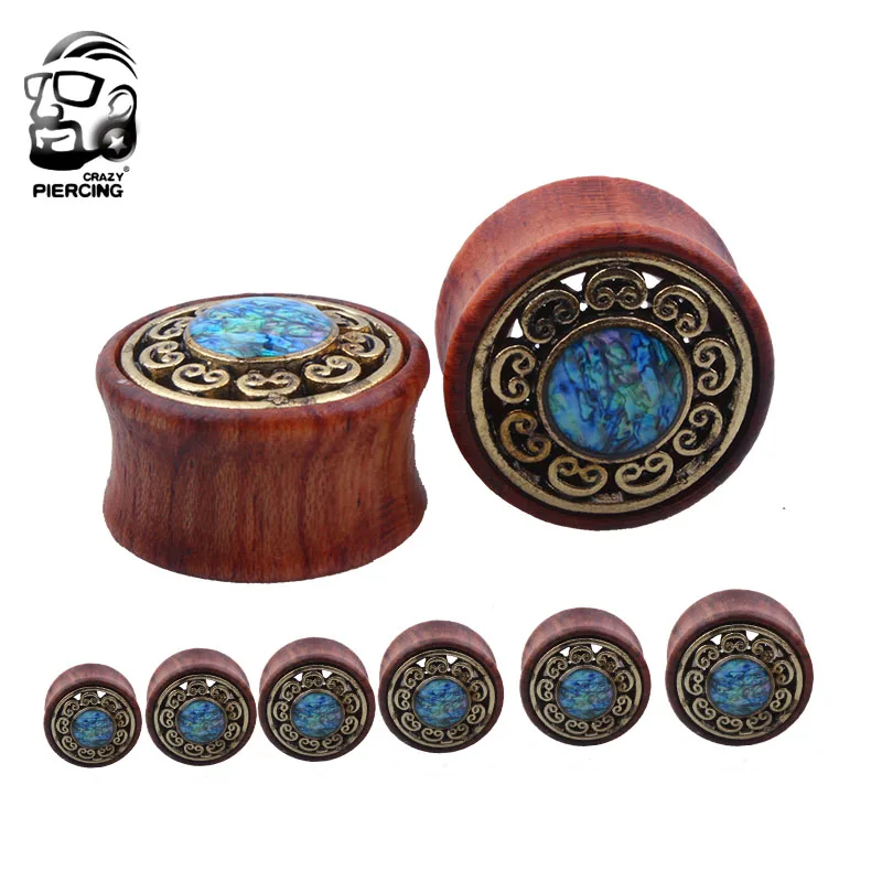 

New Wood Pircing Ear Plugs And Tunnels Ear Stretching Earing Expanders Stud Taper Stretcher Piercing Body Jewelry 10 mm to 20mm