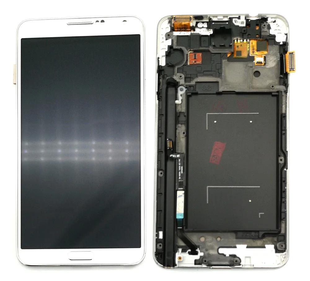 Tanie Do Samsung Galaxy Note 3 N900 N9005 N900A N900V wyświetlacz LCD montaż digitizera ekranu dotykowego z ramką