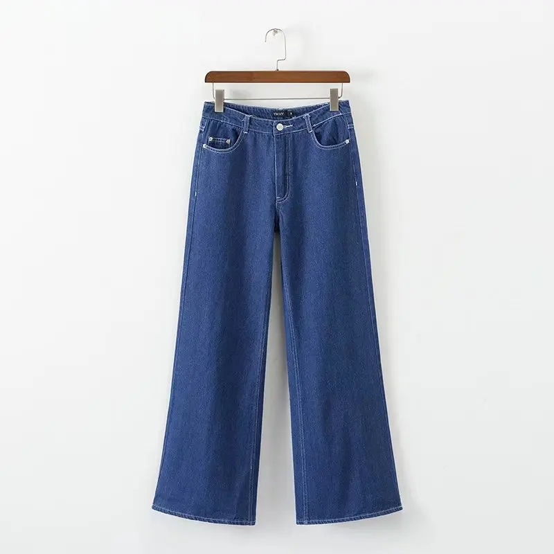 

Fashion Women XD60-1238 European and American fashion cowboy wide-legged pants