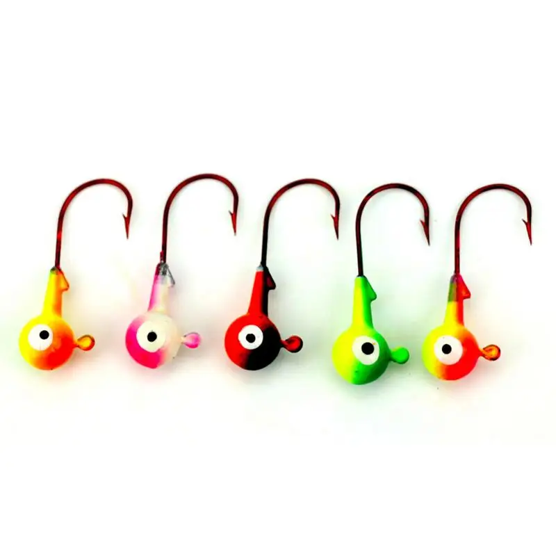 

5pcs Fishing Hook Fishing Bait Portable Hook Set Combination Barbed Lead Red Hook Color Random Accept Wholesale
