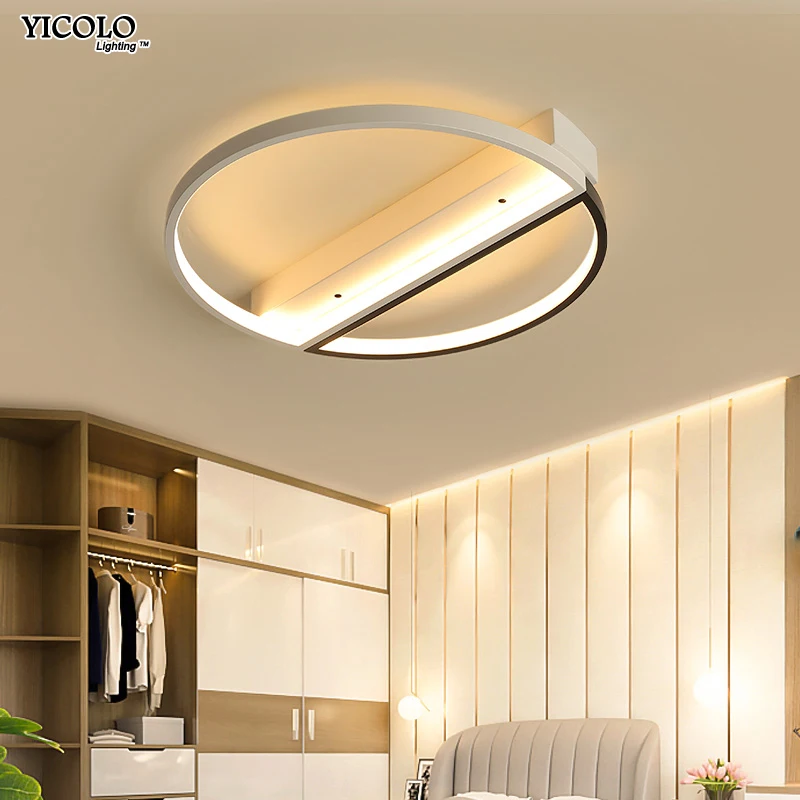 

Modern LED Chandeliers lighting round shape iron lamp bedroom living room fixtures study office dining room with remote control