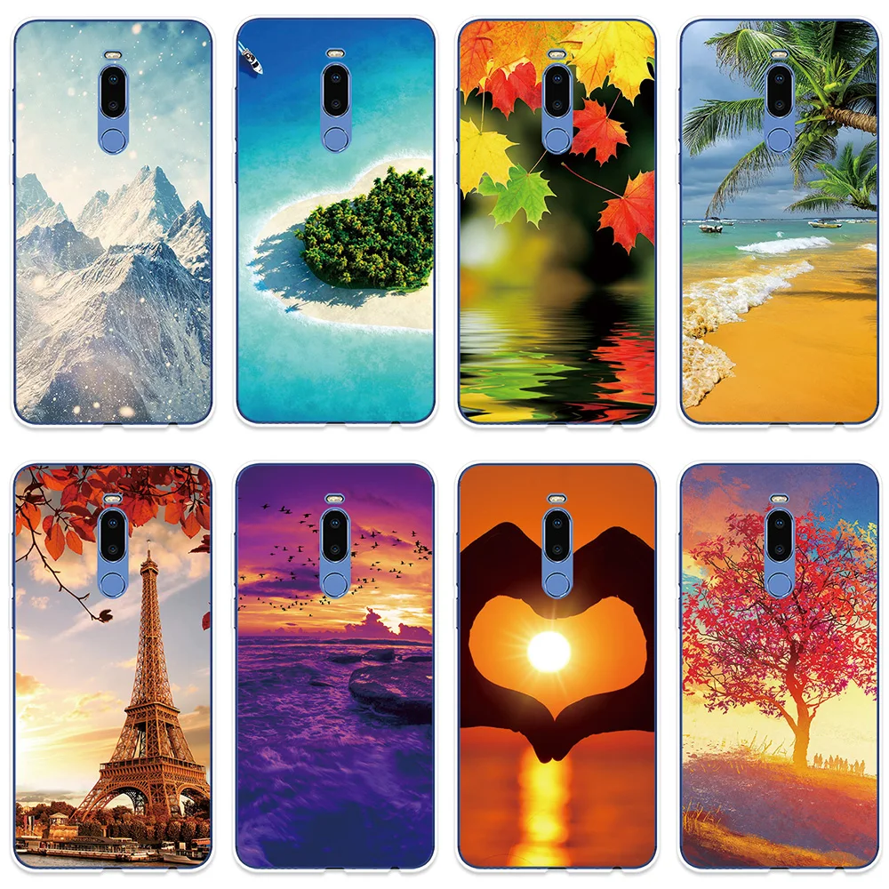 

Phone Case For Meizu 15 Lite 16 16th Plus 16X 16S X8 Cover Sunset Beach Scenery Silicone For Meizu Note 8 9 Pro 6 7 Case