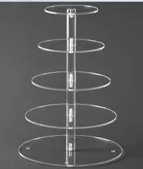 

Best Selling Round Clear 5 Tier Acrylic Wedding Cake Stand Lucite Cupcake Display Stand For Birthday Party wedding decoration