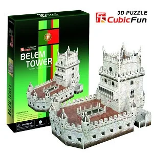 

candice guo! 3D puzzle toy CubicFun paper model jigsaw game DIY toy belem tower C711h 1pc