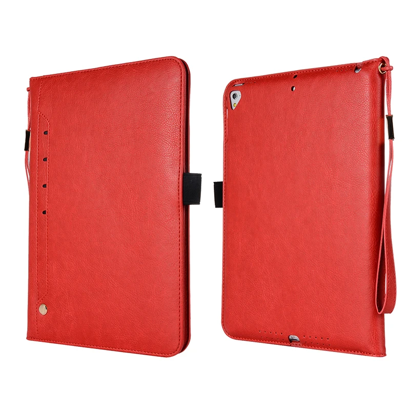 9,7 дюймов для iPad Air 2 Smart Tablet кожаный чехол Ретро мягкая сумка для рук Нескользящая Складная Защитная крышка - Цвет: Красный